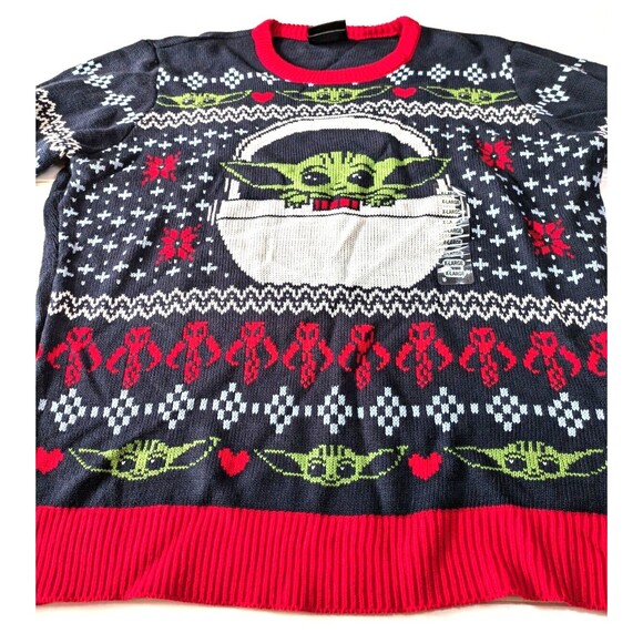 Geeknet Star Wars Christmas Sweater Mens XL Baby Yoda Fair Isle Holiday Festive - Picture 5 of 12